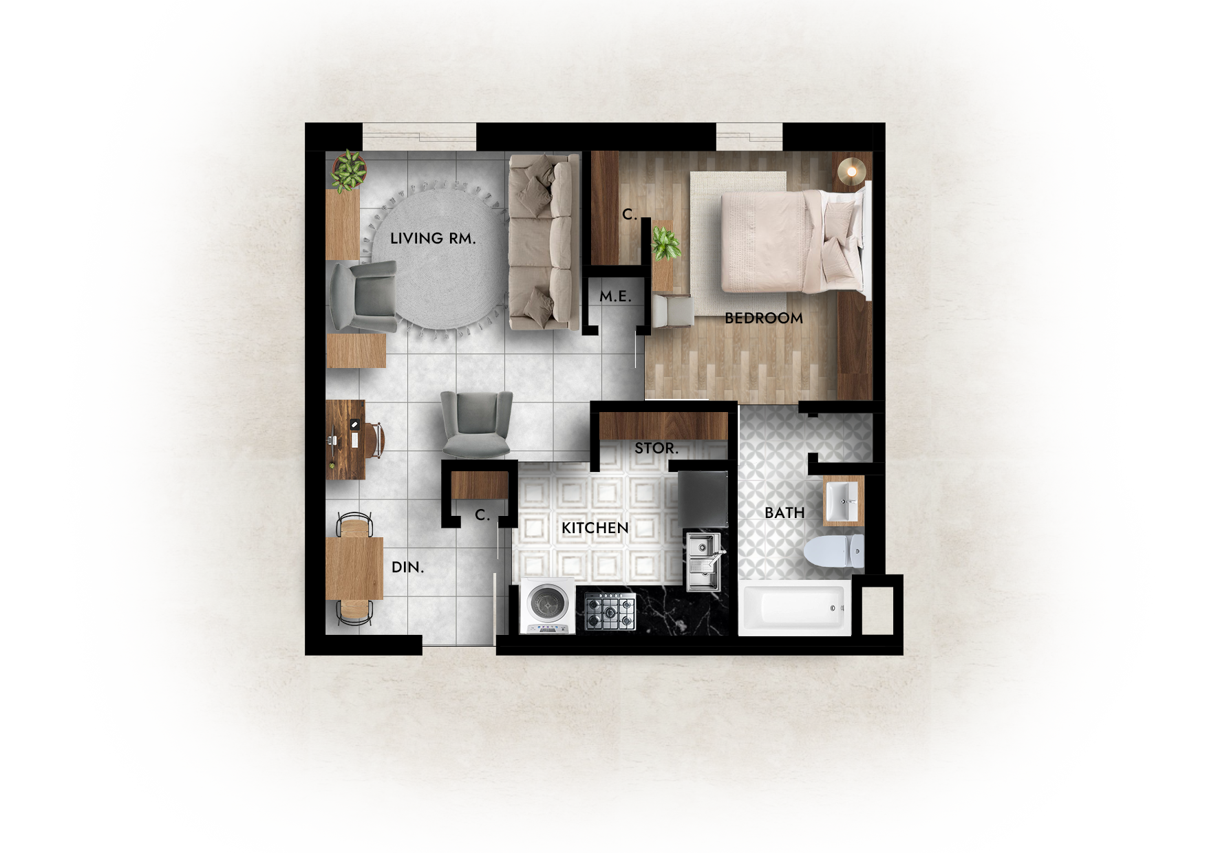 1/BR, ADA, 556 sq. ft.